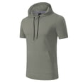 thumbnail image 1 of Camiseta ligera con capucha para running y fitness para hombre - Manga corta, secado rápido, deportiva/ocio, tallas S-XXXL, 1 of 8