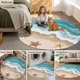 thumbnail image 6 of Round Area Rug-3ft Starfish Summer Beach Ocean Non Slip Washable Circle Carpet Soft Large Floor Rugs for Living Room Bedroom Nursery Office, 6 of 9