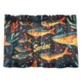 thumbnail image 7 of Yayeee Kitchen Curtains Tier Pair Light Filtering 27"x36" Rod Pocket Short Cafe Window Panel, Black Sardines Pattern, 7 of 7