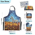 thumbnail image 3 of Zebra Van Gogh Art 5 Pcs Kitchen Set Heat Resistant Oven Mitts and Non-Slip Pot Holders with Adjustable Cooking Apron, 3 of 6