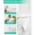 thumbnail image 3 of No Hook Shower Curtain with Snap-in Liner, Summer Palm Trees Waterproof Fabric Bathroom Curtains, Pastoral Botanical Tropical Plants Bath Curtains & Mesh Top Window Stand Up Stall 36"x72", 3 of 6