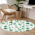 thumbnail image 3 of Area Rug 48in, Irish St. Patrick's Day Green Clovers Floor Carpet Living Room Rug, Lucky Leaf Non-Slip Welcome Mat Indoor Rugs for Bedroom Dining Room, 3 of 9