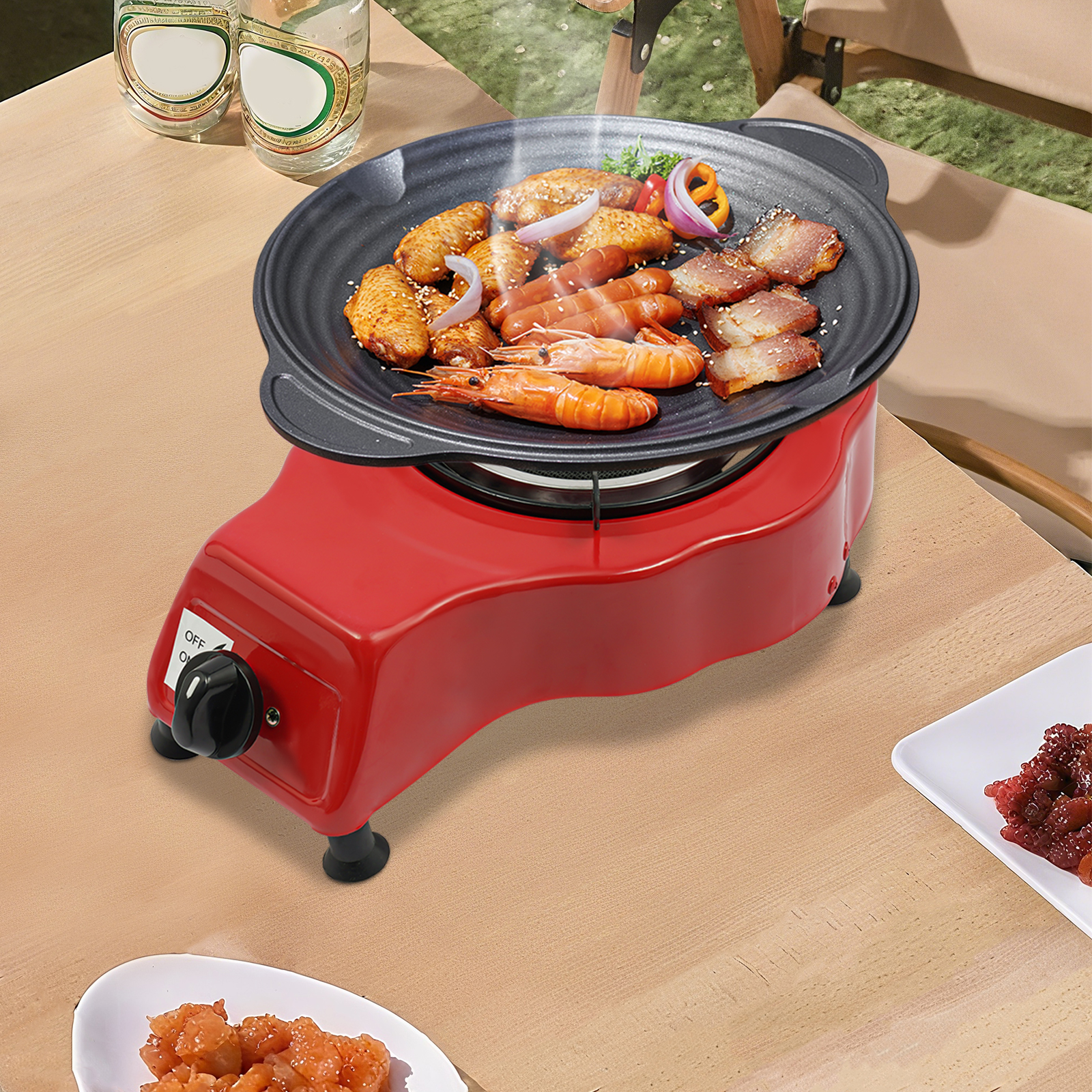 LPG Single Gas Stove Burner Portable Propane Outdoor Camping Cooking BBQ w/Hose for Outdoor or Indoor Use