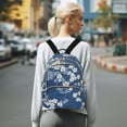 thumbnail image 7 of FORMRS Mini Backpack Purse for Women Quilted Travel Daypack Casual Shoulder Bag, Floral Ocean Waves, 7 of 7