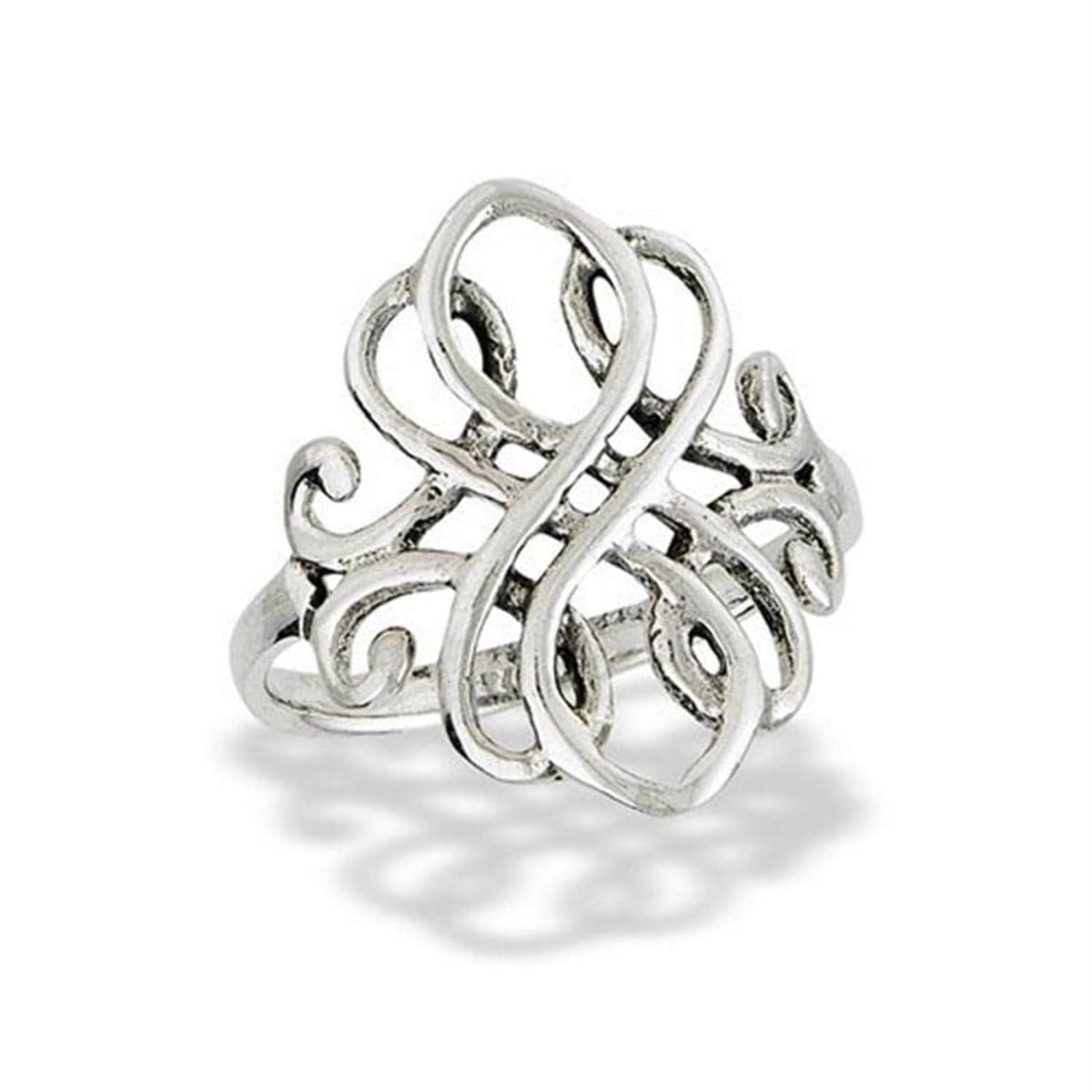 Womens Art Nuevo Boho Ring 925 Sterling Silver Filigree Bohemian Band Fantasy Forge Jewelry