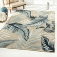 thumbnail image 4 of LR Home Elise 7'9" x 9'9" Blue/Beige Palm Frond Hi-Low Indoor/Outdoor Area Rug, 4 of 10