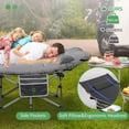 thumbnail image 6 of (Outdoor Only) 75-inch Portable Foldable Outdoor Camping Cot equipped with soft removable two-tone pearl cotton mattress, adjustable reclining camping sleeping bed specially designed for adults. Comp, 6 of 9