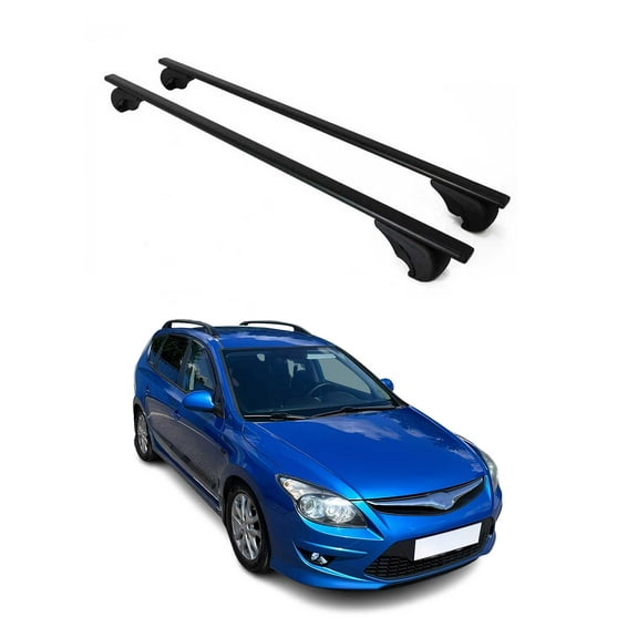 OMAC Roof Racks Cross Bars Carrier Durable for Hyundai Elantra Touring 2009-12 Black Anti-Theft for Travel Kayak Canoe Surf Ski Snowboard Camping