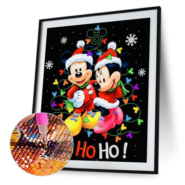 Cuadros Decorativos 5D DIY diamante pintura Navidad Disney Mickey Minnie taladro redondo completo (B5039) Ehuebsd embutido en tela