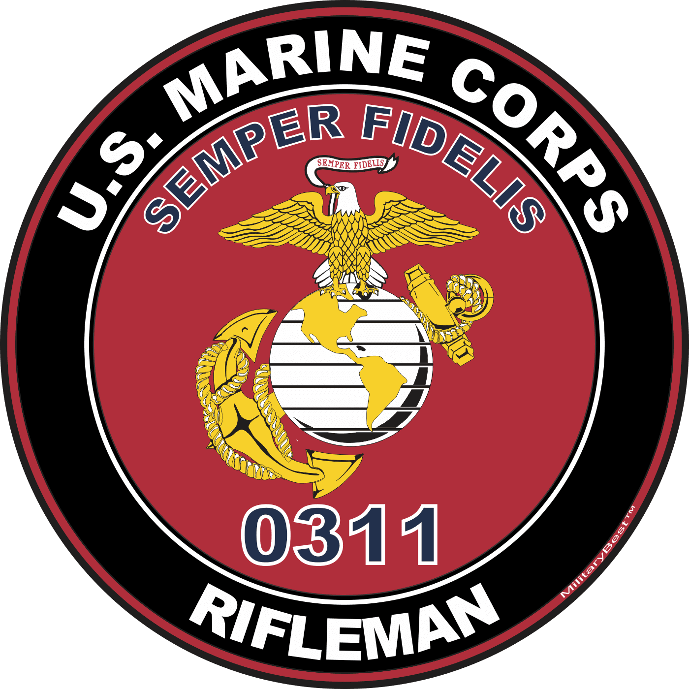 U s m c mos 0311 marine corps decal 3 8 red walmart