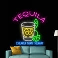 thumbnail image 5 of Handmadetneonsign Tequila Cheaper Than Therapy Neon Sign, Tequila Cocktail Led Wall Art Decor, Wine Bar Pub Wall Decor, 5 of 5