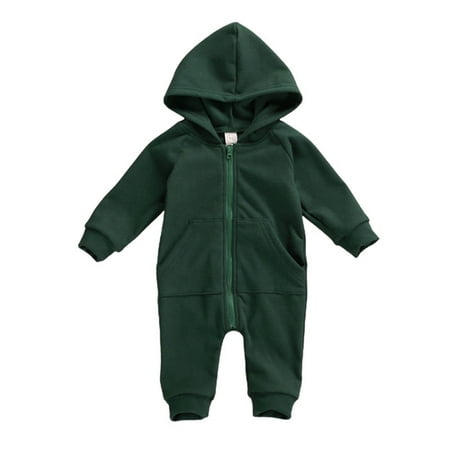 

Livingsenburg Baby Boys Girls Hoodie Romper Jumpsuit Zipper Warm Clothes Outfits