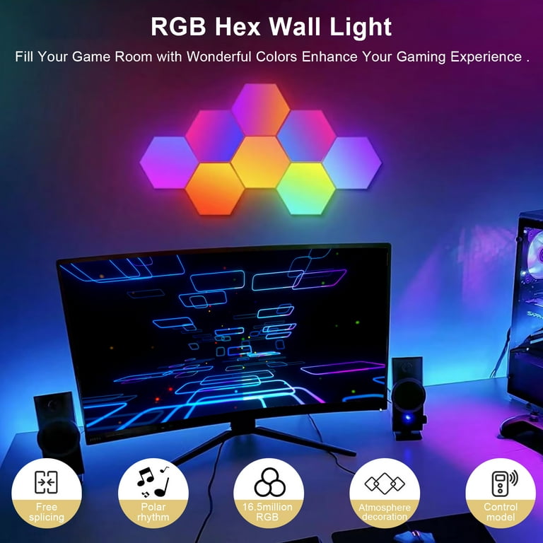 HappyLEDS® Hexagon LED Lights Ultimate - Applique murale d