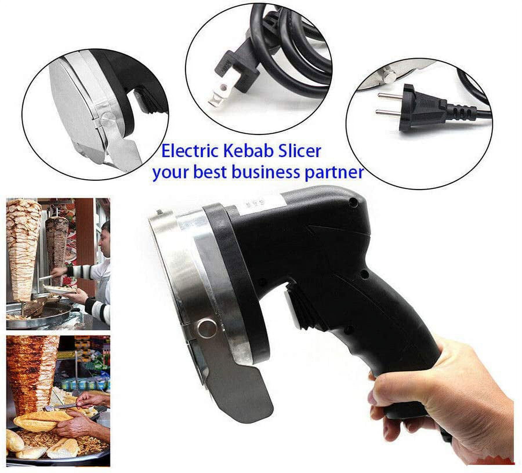  Portable Electric Carving Knives Kebab Meat Slicers, Shawarma  Meat Cutter, 80W Turkish Kebab Slicer Gyro Cutter, 304 Stainless Steel, for  Commercial Home Use,RedCorded (Redcorded): Home & Kitchen