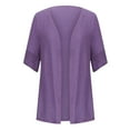 thumbnail image 6 of GaThRRgYP Cardigan for Women 3/4 Sleeve,Knit Cardigan for Women Long Sleeve Save up under 50%,Women Fashion Cardigan Up Casual Solid Color Half Sleeve Hoodeless Top Purple S, 6 of 6