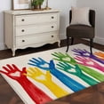 Colorful Hands Print Area Rugs 2.7'x5', Washable Small Throw Rugs for ...