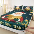 thumbnail image 3 of Manfei Vintage Santa Claus Bed Sheets,Happy New Year King Sheets,Teens Xmas Gifts Sheet Set For Kids,Luxury Bedroom Decor,4pcs, 3 of 7