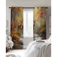 thumbnail image 4 of Autumn Forest Deer Blackout Curtains for Bedroom Living Room Darkening Curtains 54 Inch Long Elk River Vintage Short Curtain for Small Window Treatment Thermal Insulated Grommet Drapes 42"x54"x2, 4 of 9