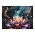thumbnail image 5 of Fenyluxe  Trippy Lotus Flower Tapestry, Pink Floral on Meditation Tapestry Wall Hanging for Bedroom, Fantasy Hippie Yoga Tapestry Beach Blanket College Dorm Home Decor 40x60inch, 5 of 6