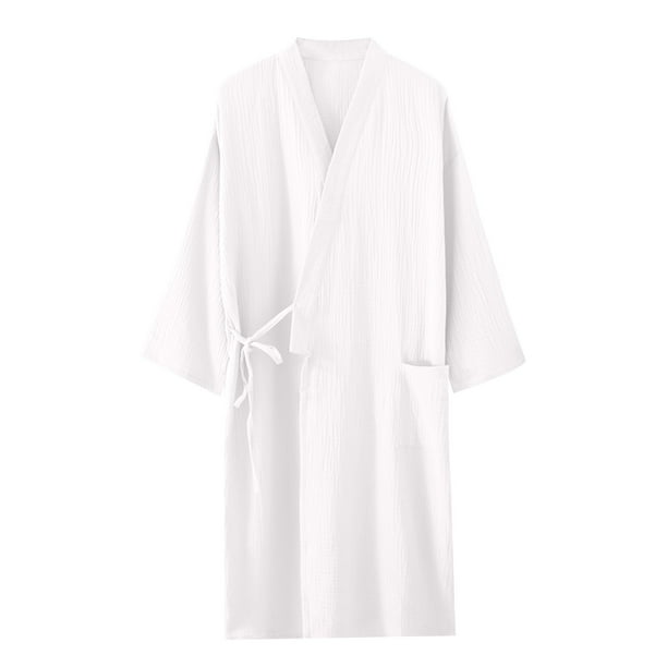 Batas de moda para mujer, bata de baño alargada, abrigada, pijama de manga larga con bolsillo, pijamas para mujer