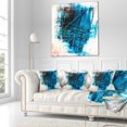 thumbnail image 3 of Designart Abstract Blue Structure Art - Abstract Throw Pillow - 18x18, 3 of 5