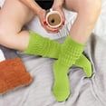 thumbnail image 3 of GERVRA Women’s Extra Long Heavy Slouch Socks – 100% Cotton, Made in USA, One Size 9–11, Retro 80s Style (Green), 3 of 7