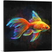 ARTCANVAS Goldfish Freshwater Aquarium Fish Canvas Art Print - Size: 18" x 18" (0.75" Deep)
