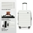 GinzaTravel 3 Piece Hard Shell Expandable Luggage Sets,ABS Large Hard Luggage with Double