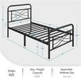 thumbnail image 4 of Twin/Full/Queen Metal Bed Frame Mattress Foundation Criss-Cross Design Headboard, 4 of 10