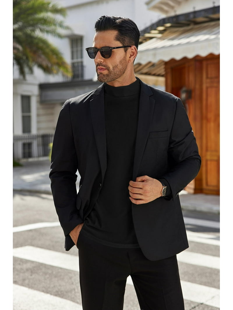 mens mock neck dress shirts COOFANDY Mens Mock Turtleneck Shirts Casual Premium Cotton Short Sleeve Shirt Basic Half Neck T-Shirts Black M