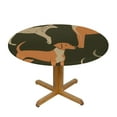 thumbnail image 3 of JEUXUS  Stain Resistant Dust-Proof Round Tablecloths - Green Vizsla Dog Art Dinning Tabletop Decoration, Round Round Tables Table Cloths Outdoor Party, 3 of 7