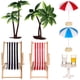 thumbnail image 1 of FELTECHELECTR Casa de muñecas en miniatura con juego de playa, tumbonas, sombrillas, palmeras, bebidas, mesa de té redonda, micropaisaje, decoración para jardín de hadas., 1 of 4