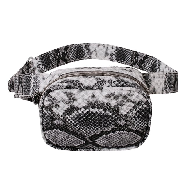 Moda Mujer Impresión PU Crossbody Pecho Cintura Riñonera (Plata) Tmvgtek Oficina Multiescena Multifunción