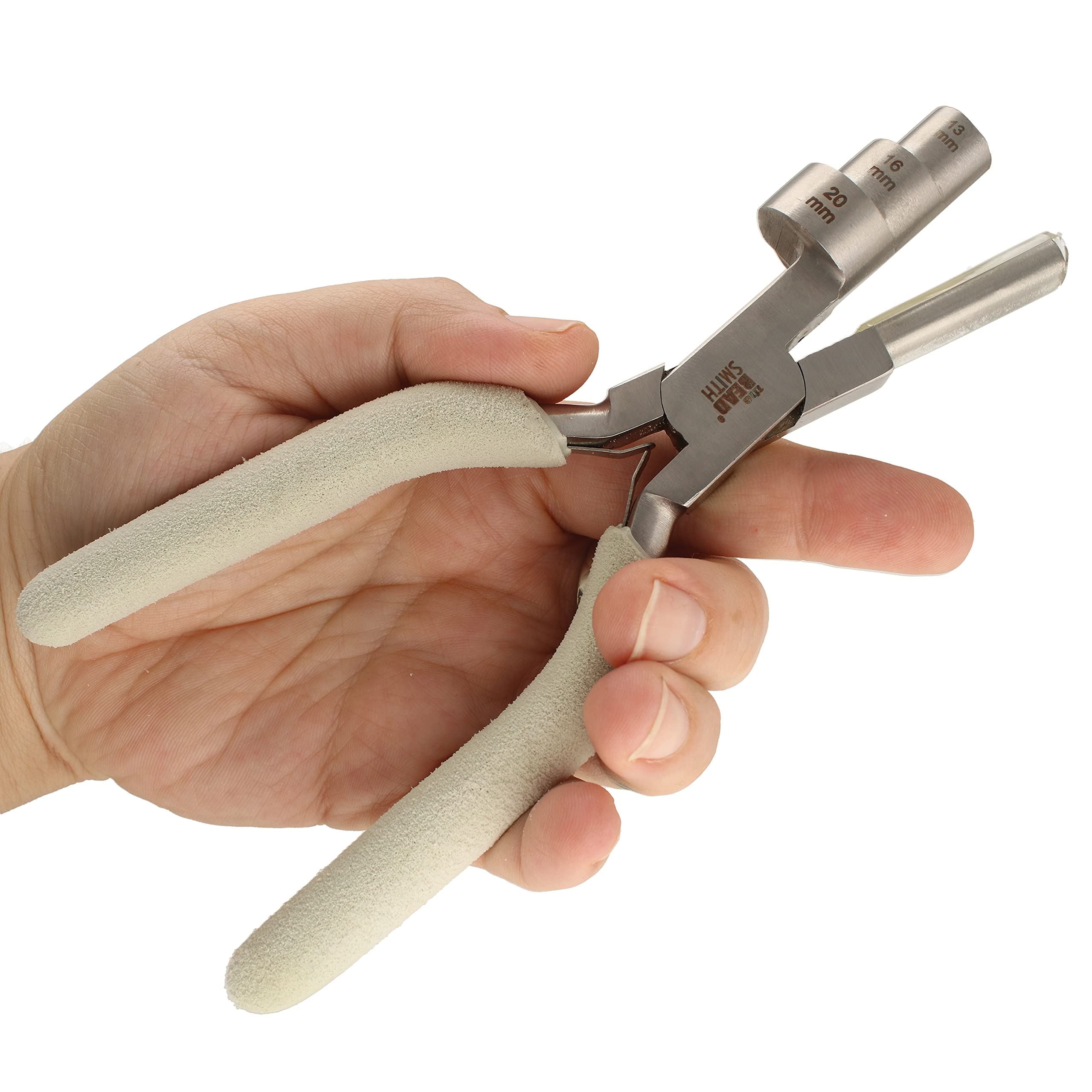 The Beadsmith Wire Looping Pliers - Three Loop Sizes (13-20 mm), Polished Steel Head, Comfort Grip