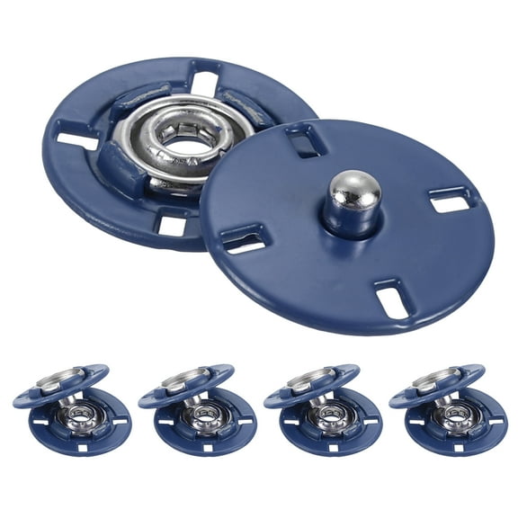 Uxcell 5Pcs Snap Buttons, Metal Invisible Buckle Fasteners Press Studs Buttons for Clothing Sewing (Sapphire Blue, 18mm)