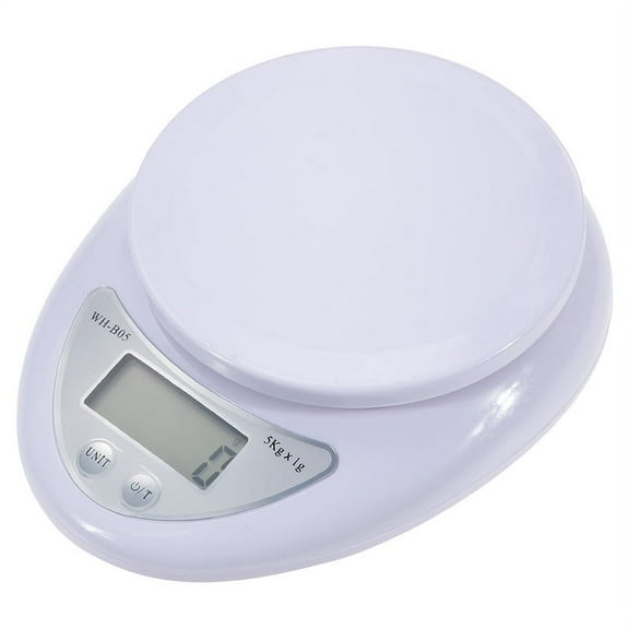 BE-TOOL Plastic Electronic Kitchen Scale with Tray Automatic 0 Adjustment /Shutdown White