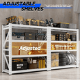 thumbnail image 5 of 59" W Garage Storage Shelves,3000LBS Garage Shelving Heavy Duty Adjustable Shelving Unit,4 Tier Metal Utitly Shelves Industrial Shelving for Warehouses,Basement,White, 5 of 10