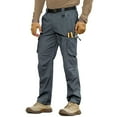 thumbnail image 2 of WTOBBY Men's Tear-Resistant Cargo Pants Outdoor Waterproof Breathable Construction - Hiking Camping Fishing Work Trousers with Multi-Pocket & Zipper Storage Design Belt Not Included,Dark Gray L, 2 of 5