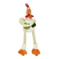 thumbnail image 2 of goDog Checkers Skinny Rooster Squeaky Plush Dog Toy, Chew Guard Technology - White, Large, 2 of 8