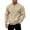 Khaki, variant on Mens Soft Fleece Henley Sweatshirt Long Sleeve Button Placket Warm Casual Pullover Tops with Kangaroo Pocket Navy L