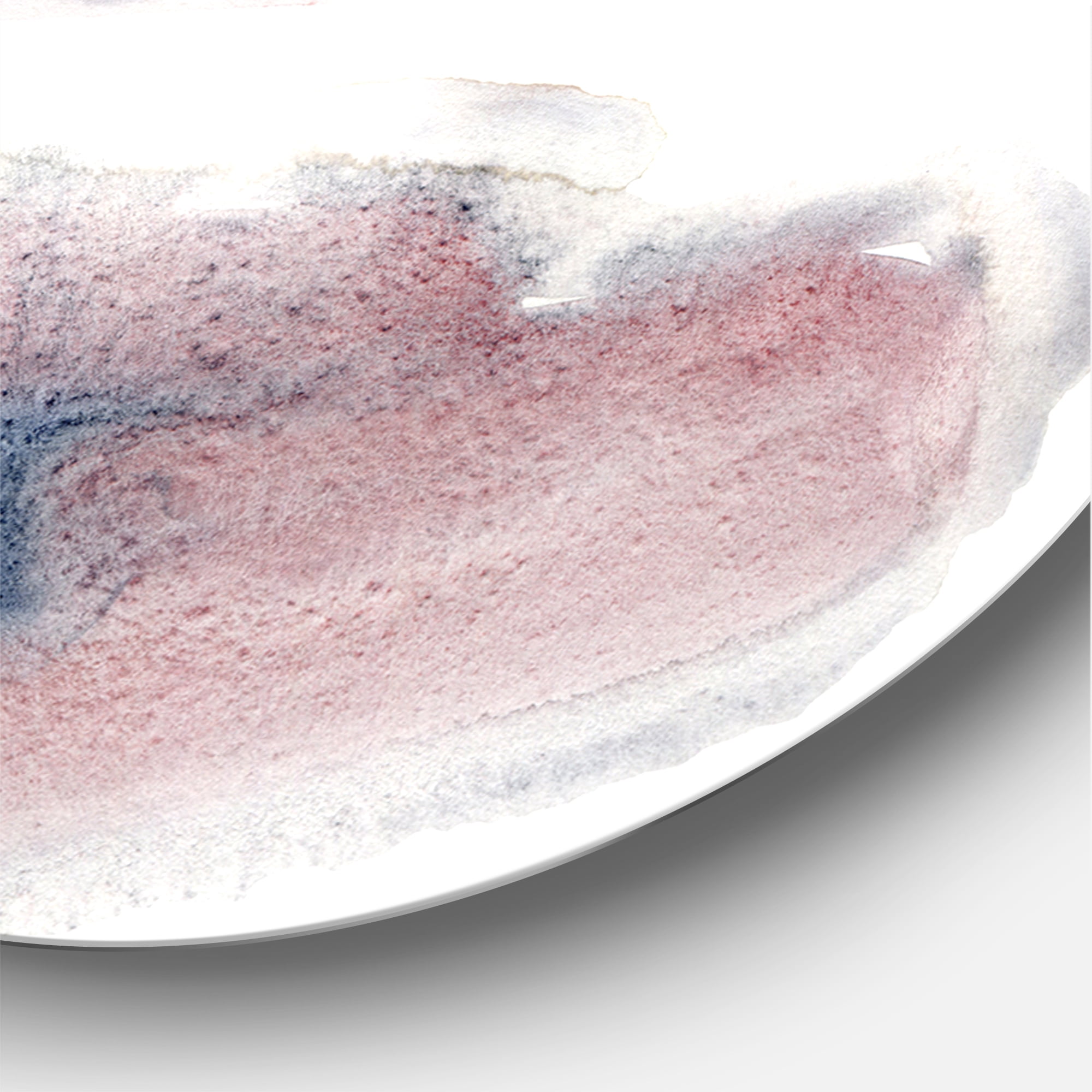 Designart 'Blue and Pink Clouds With Beige Spots I' Modern Circle Metal Wall Art 29x29 - Disc of 29