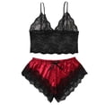 thumbnail image 1 of 2 uds. De ropa de dormir Sexy para mujer, Top de tubo de encaje transparente, sujetador, pantalones cortos de satén, conjunto de pijama para mujer xuanjing unisex, 1 of 2