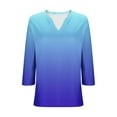 thumbnail image 6 of XFLWAM Women's V Neck Three Quarter Sleeve T Shirts Casual Basic Fall Tees Shirts Dressy Loose Fit Tunic Tops, 6 of 6
