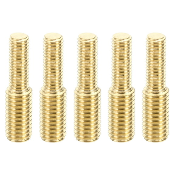 Uxcell M6x1 to M8x1.25 Double End Stud Screw Bolt, 5pcs Brass Rod Bolts Thread Reducer Adapter 32mm