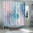 thumbnail image 6 of Colourful Marble Shower Curtain, Watercolor Abstract Shower Curtain with 12 Hooks, Waterproof Fabric Shower Curtain for Bathroom Set Decor, Luxury Gold Line Marble Print, 72 x 72 Inch, Blush, 6 of 6