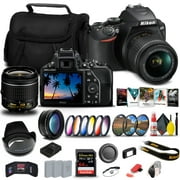 Nikon D3500 DSLR Camera with 18-55mm Lens (1590) + 64GB Extreme Pro Card + 2 x EN-EL14a Battery + Corel Photo Software + Case + Filter Kit + Telephoto Lens + Color Filter + More - International Model