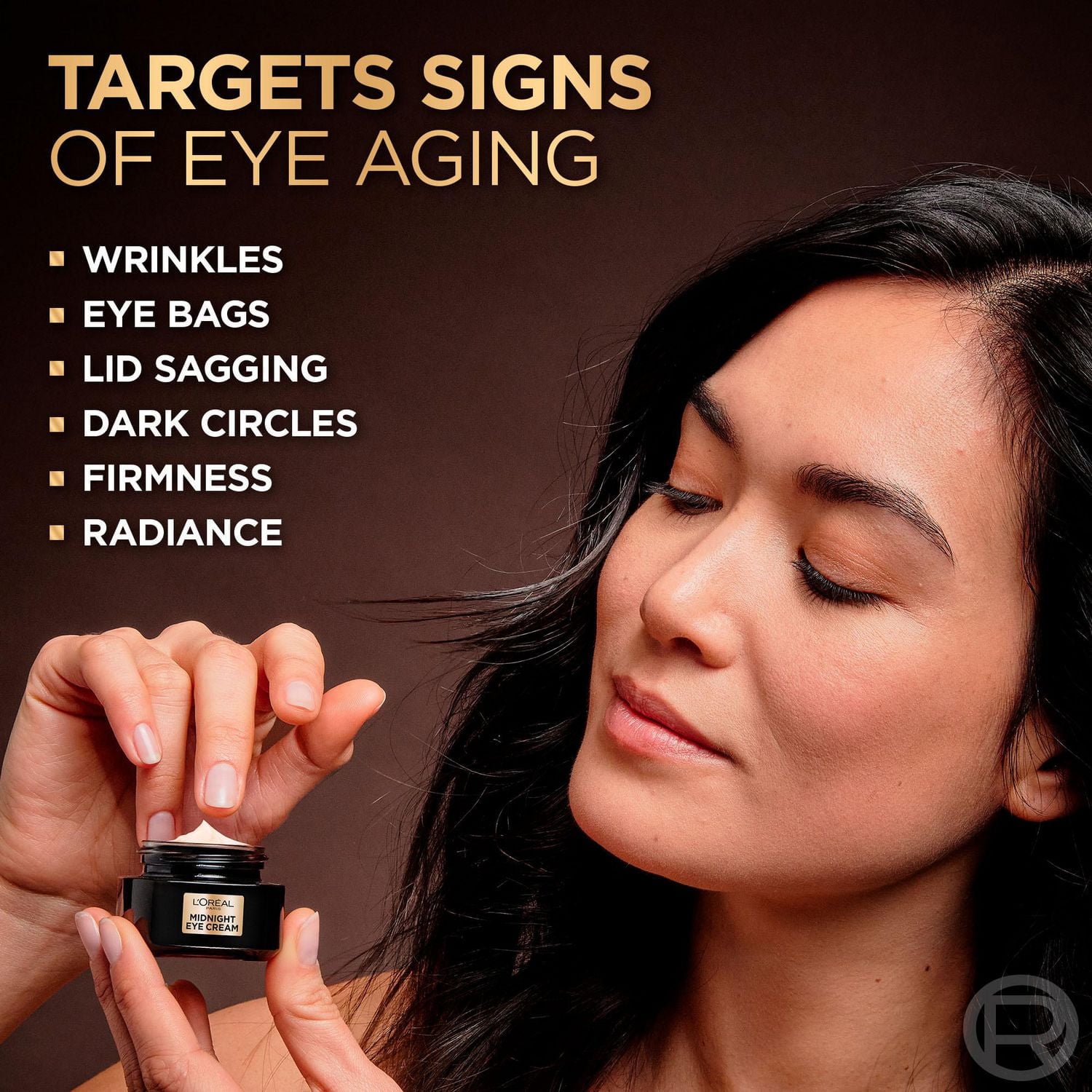 L'Oréal Paris Midnight Eye Opener crème pour les yeux, avec complexe réparateur antioxydant et vitamine E, 14g Midnight crème de yeux, 14g