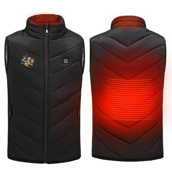 Odeerbi Toddler Boys Girls Christmas Lightweight Heated Vest Winter Thermal Heated Jackets Kids USB Intelligent Constant Temperature 2 Areas Heated Coat Toddler Clothes Black without Power Bank