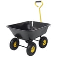 thumbnail image 5 of YIYADO 600 lbs Garden Cart Utility Yard Cart, Black Metal Large Bed, 10 Inch Tires, Suitable for Lawn, Gardening, Construction, Metal Dump Truck, Black, 5 of 6