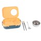 thumbnail image 1 of Fiambrera Térmica Caja De Acero Inoxidable Con Diseño De 3 Rejillas De Doble Capa Con Capacidad De 1100 Ml, Para Adultos, Adolescentes, Niños, Con Tazón De Sopa, Para, 1 of 7